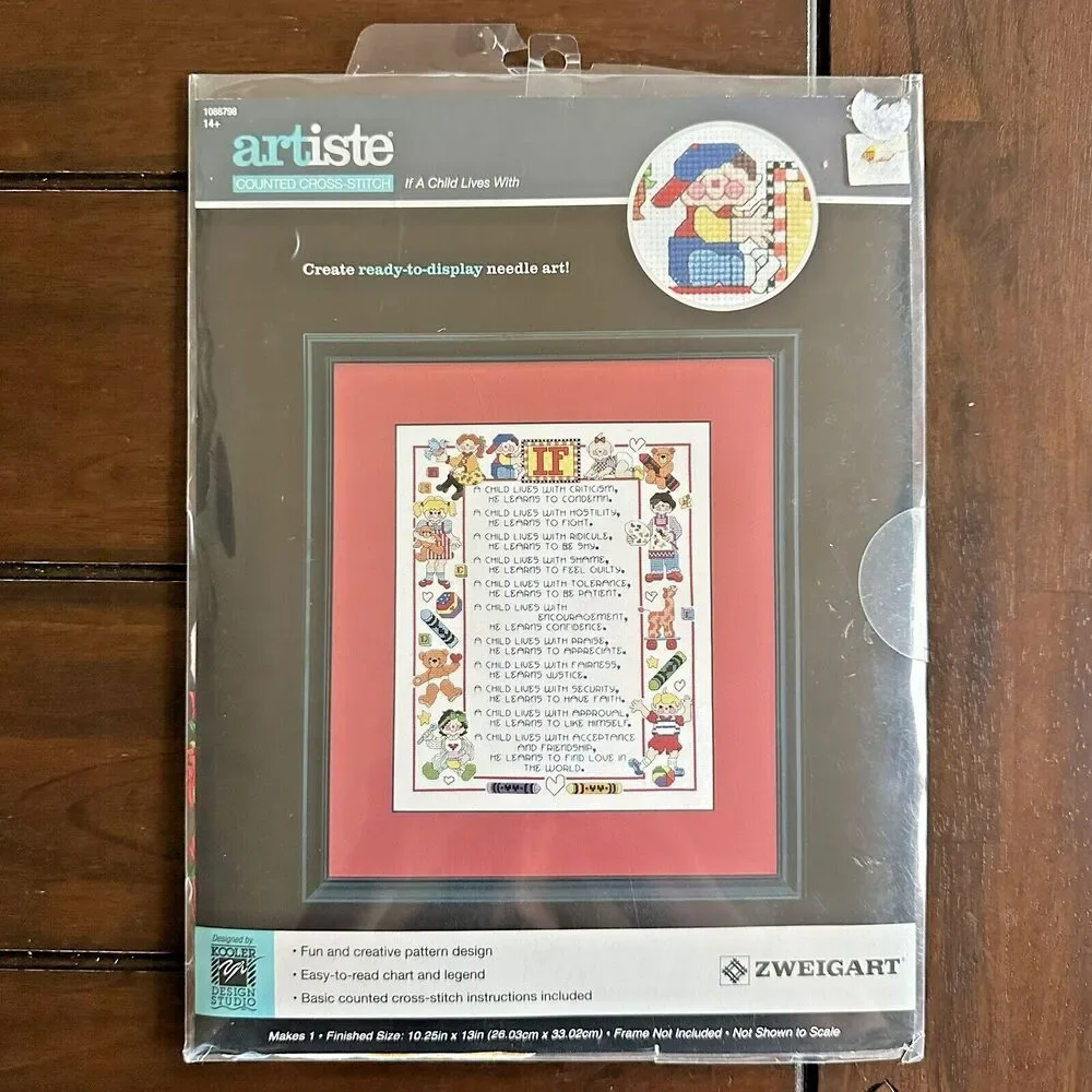 Counted Cross Stitch Kit If A Child Lives With Love Criticism Zweigart